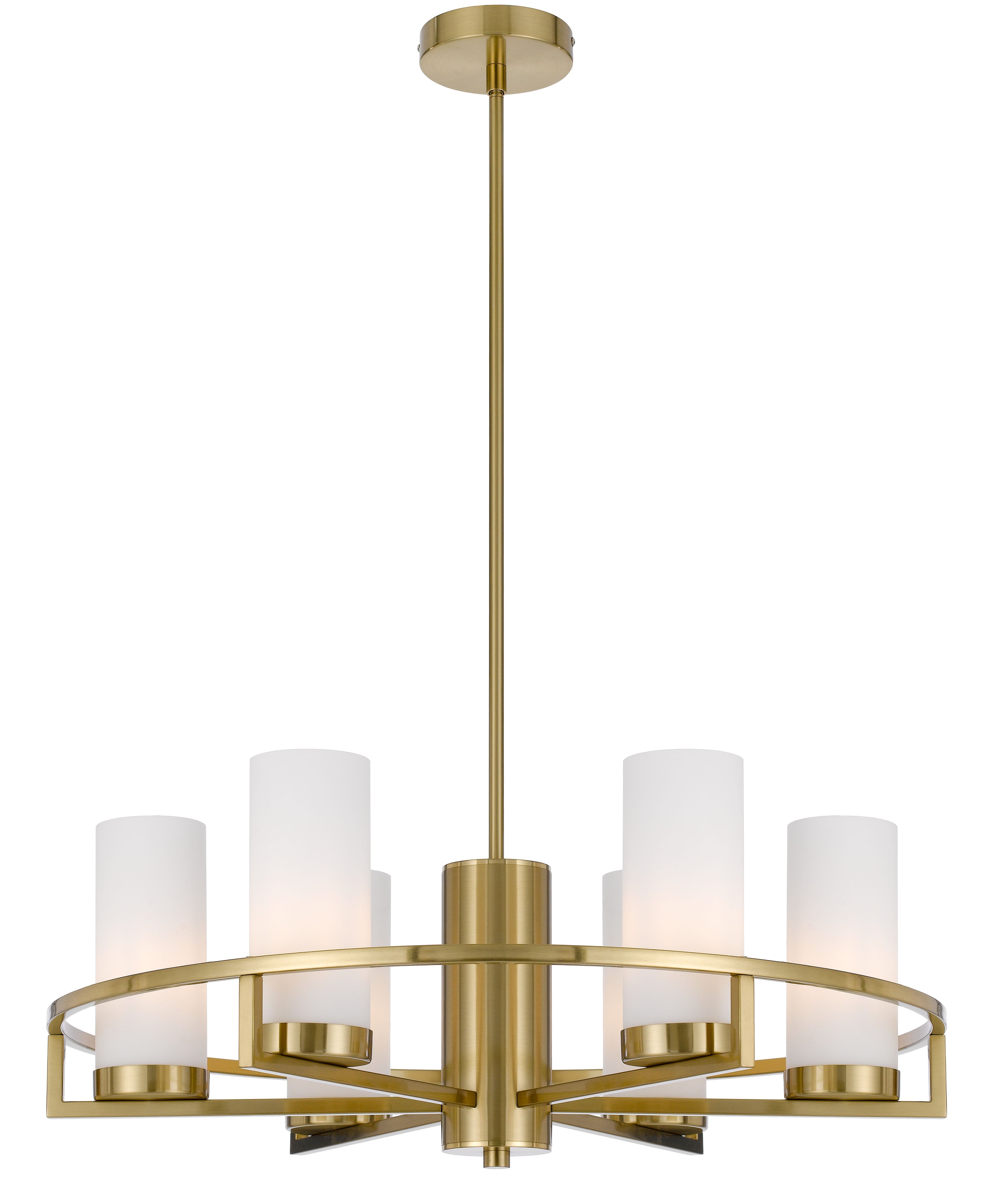Eamon 6 Lights Pendant, Brass, Opal Matte
