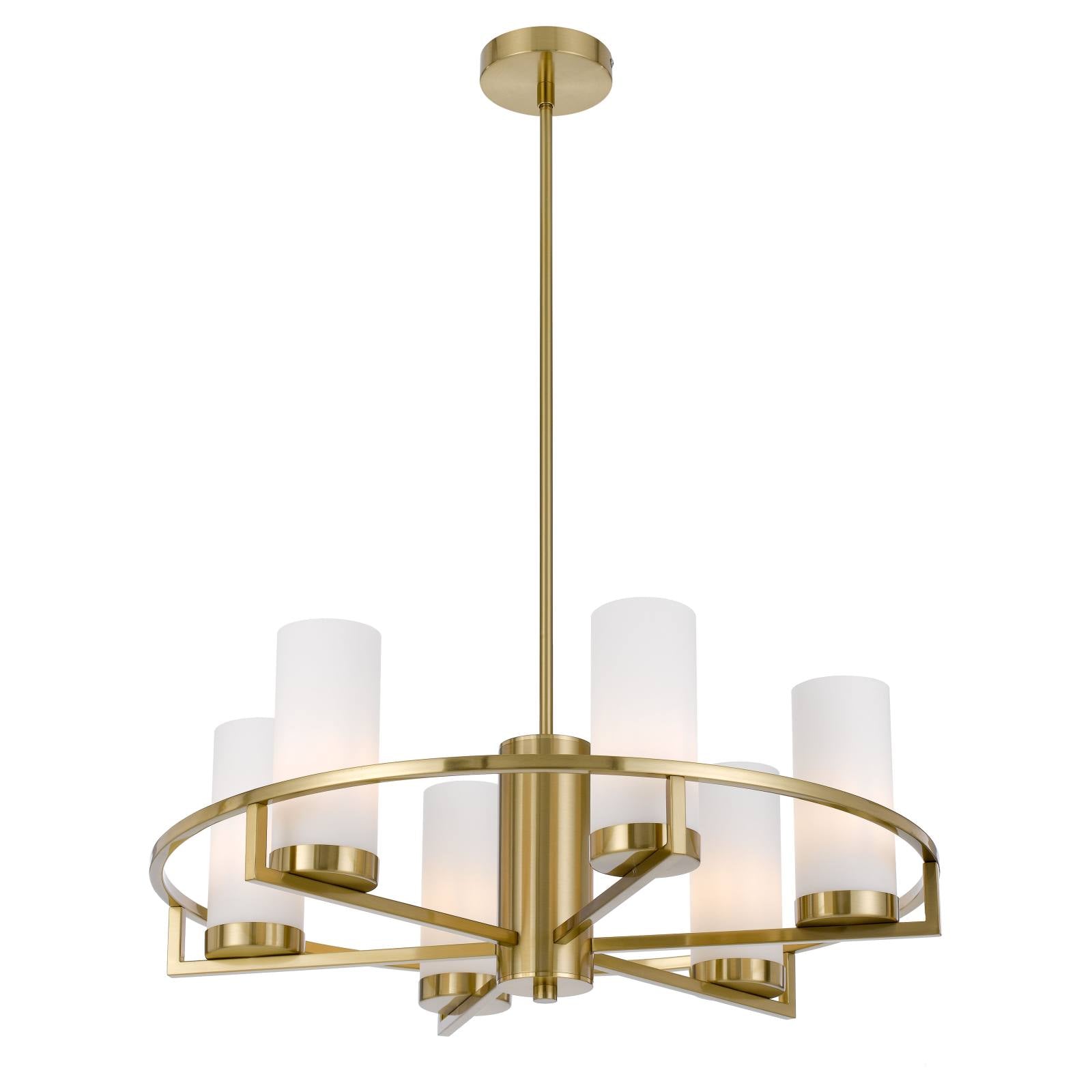 Eamon 6 Lights Pendant, Brass, Opal Matte