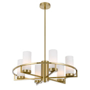 Eamon 6 Lights Pendant, Brass, Opal Matte
