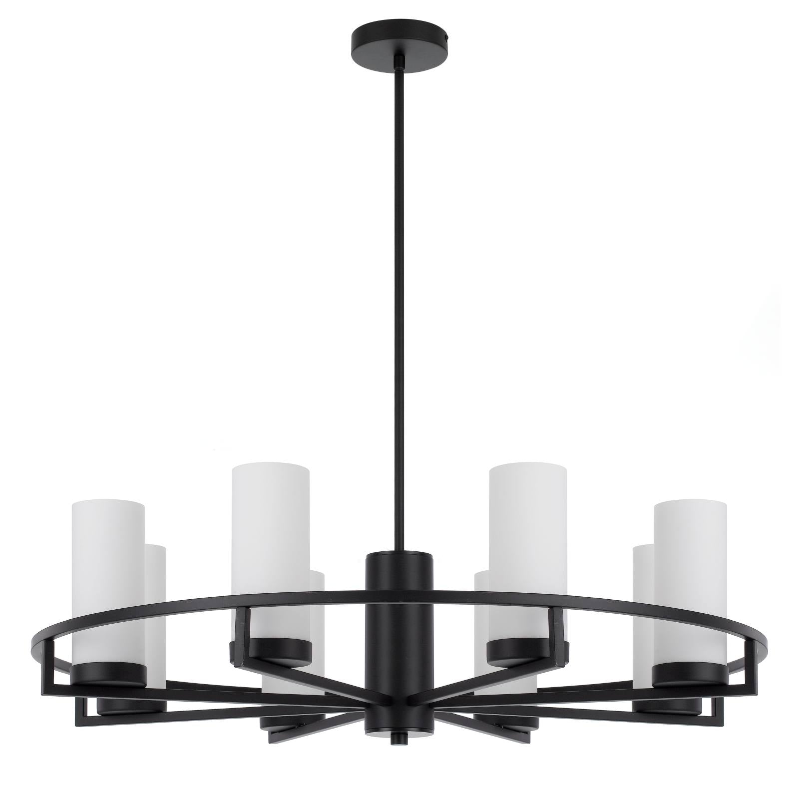 Eamon 8 Lights Pendant, Black, Opal Matte