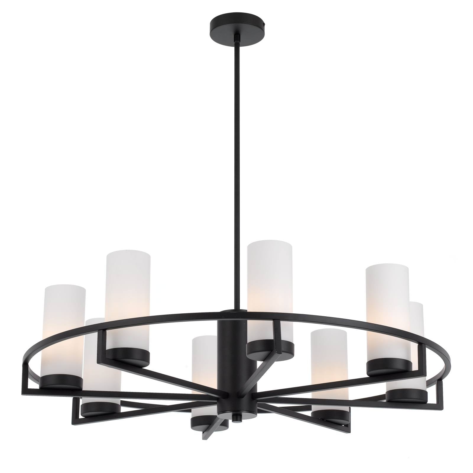 Eamon 8 Lights Pendant, Black, Opal Matte