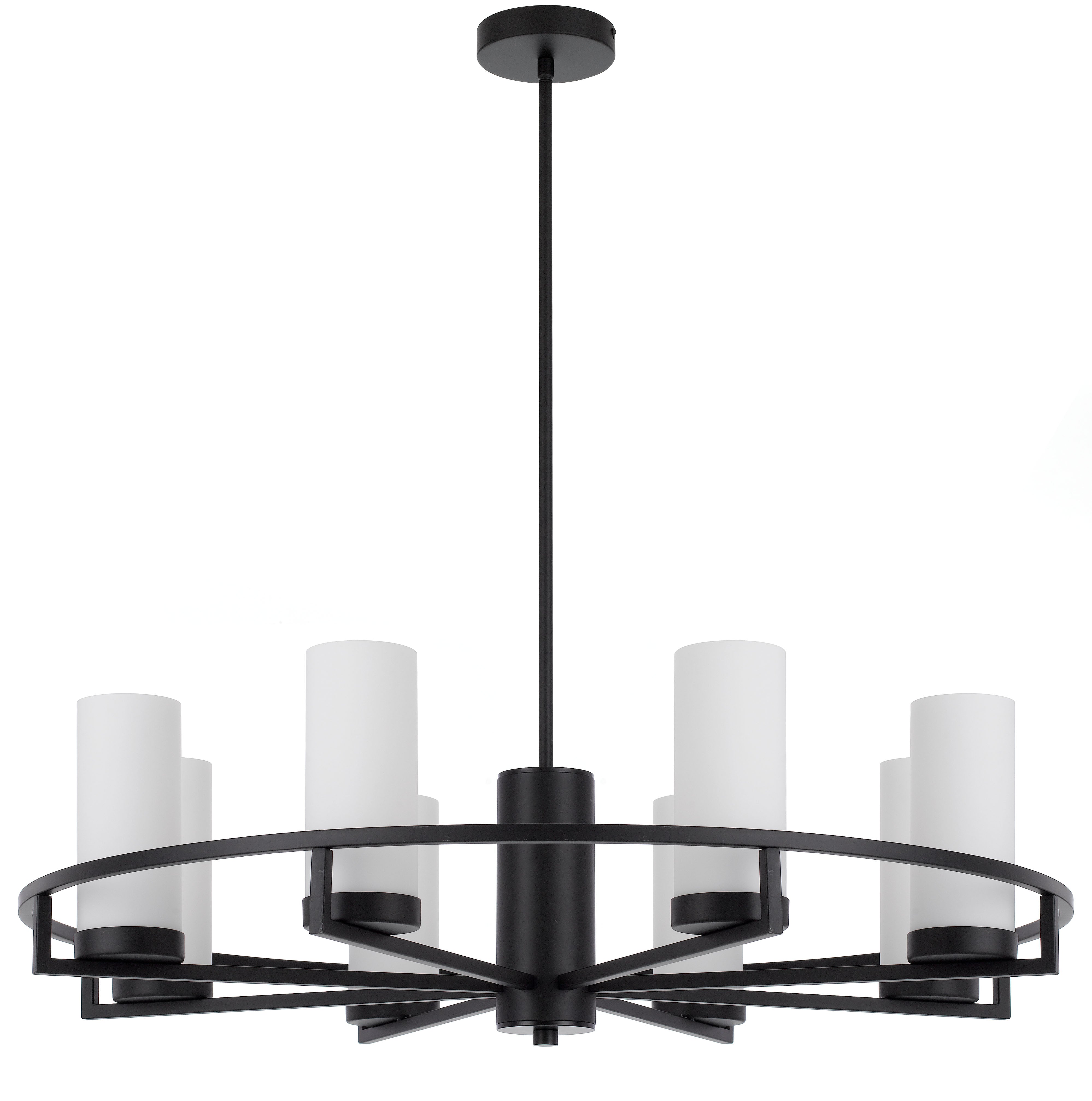 Eamon 8 Lights Pendant, Black, Opal Matte