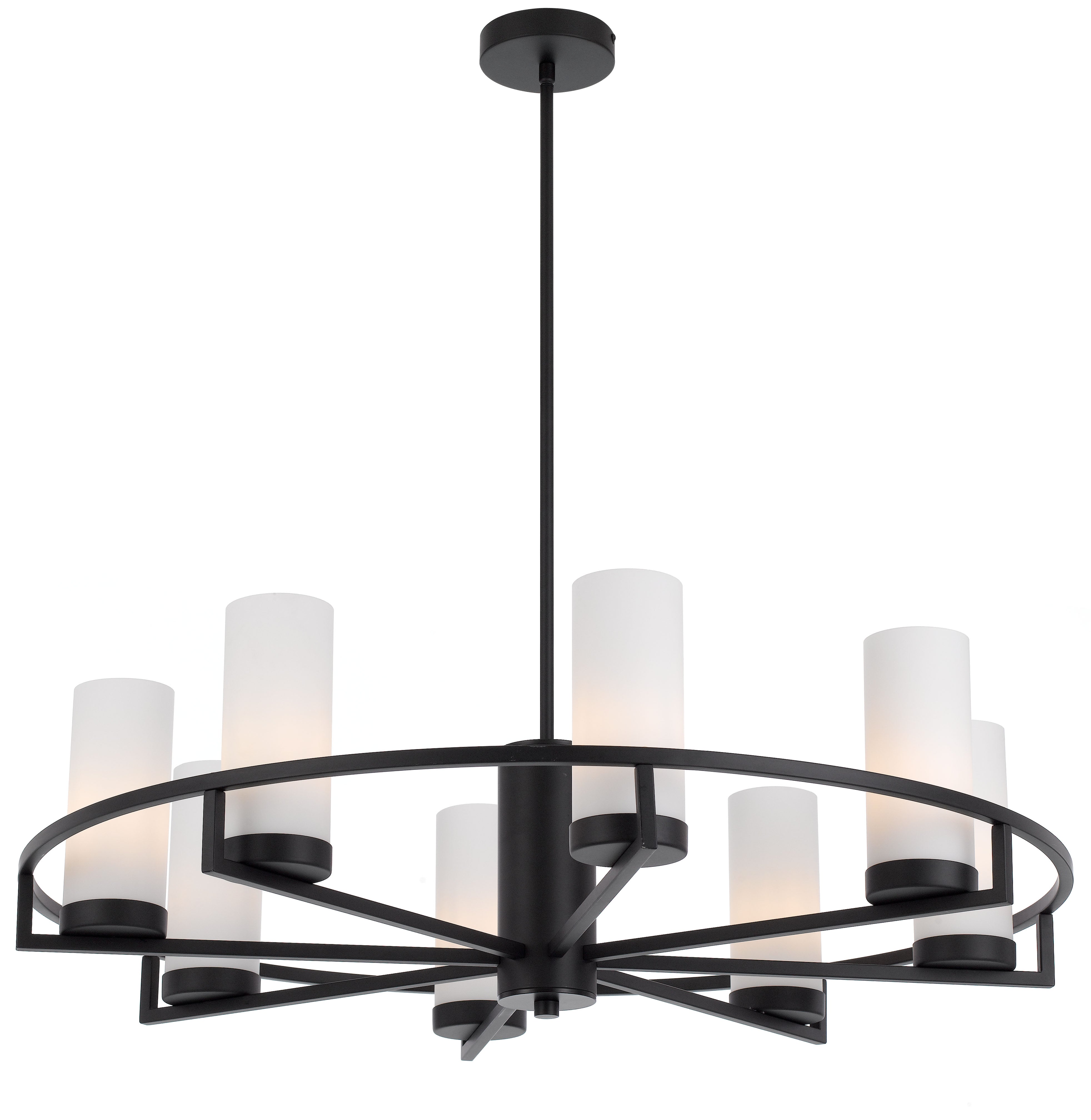 Eamon 8 Lights Pendant, Black, Opal Matte