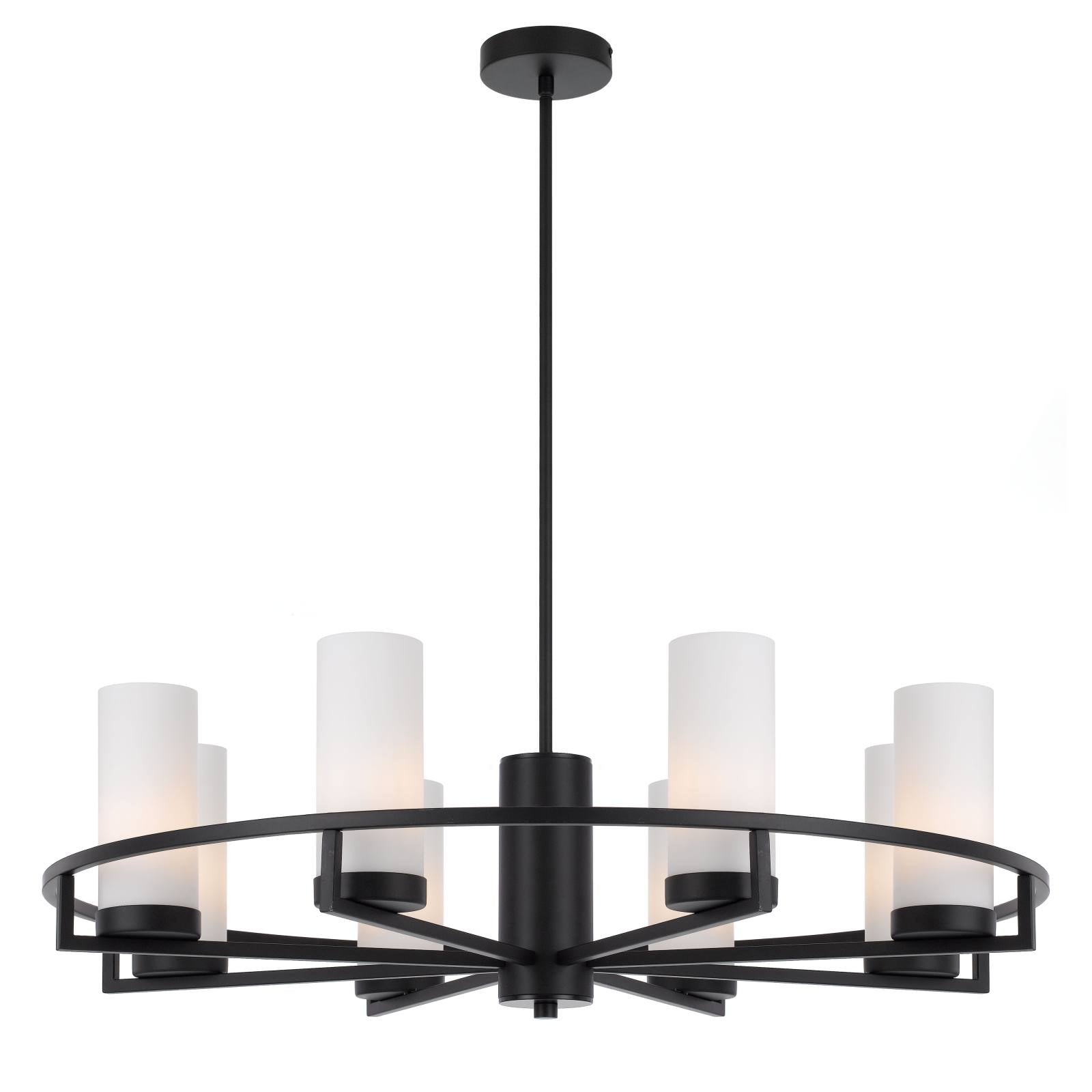 Eamon 8 Lights Pendant, Black, Opal Matte