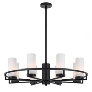 Eamon 8 Lights Pendant, Black, Opal Matte