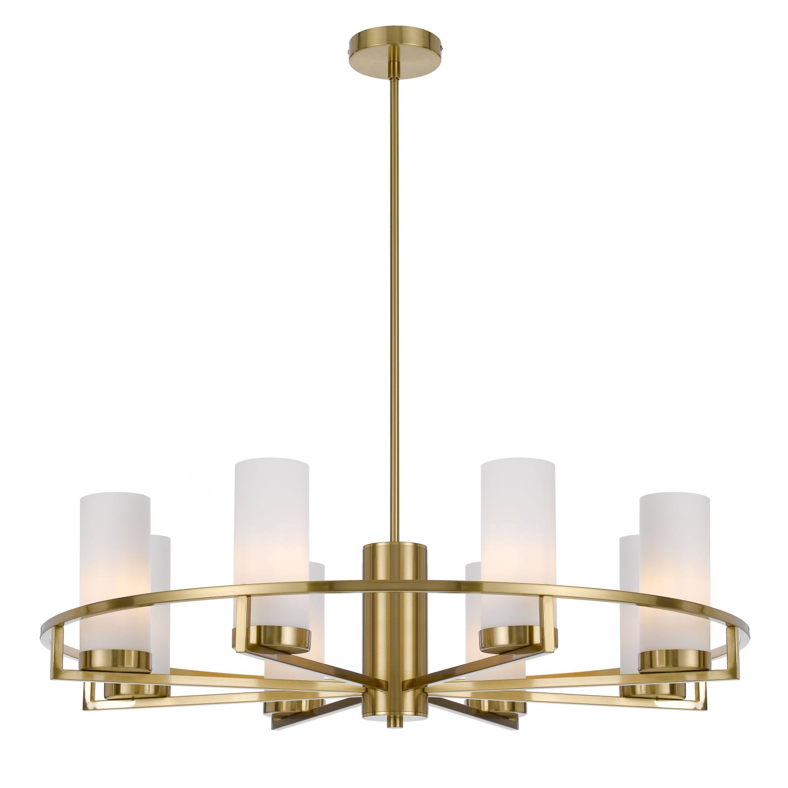 Eamon 8 Lights Pendant, Brass, Opal Matte