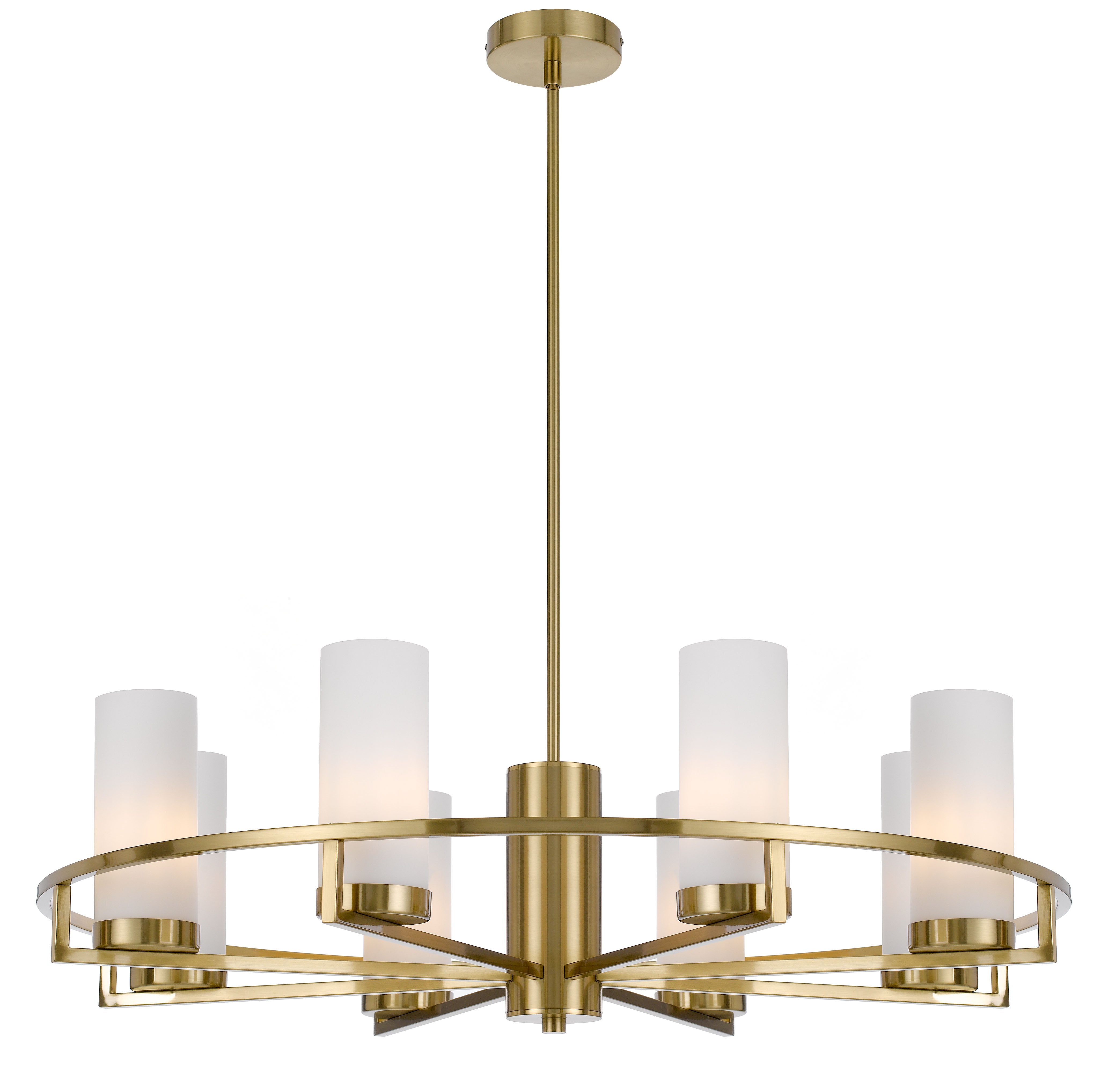 Eamon 8 Lights Pendant, Brass, Opal Matte