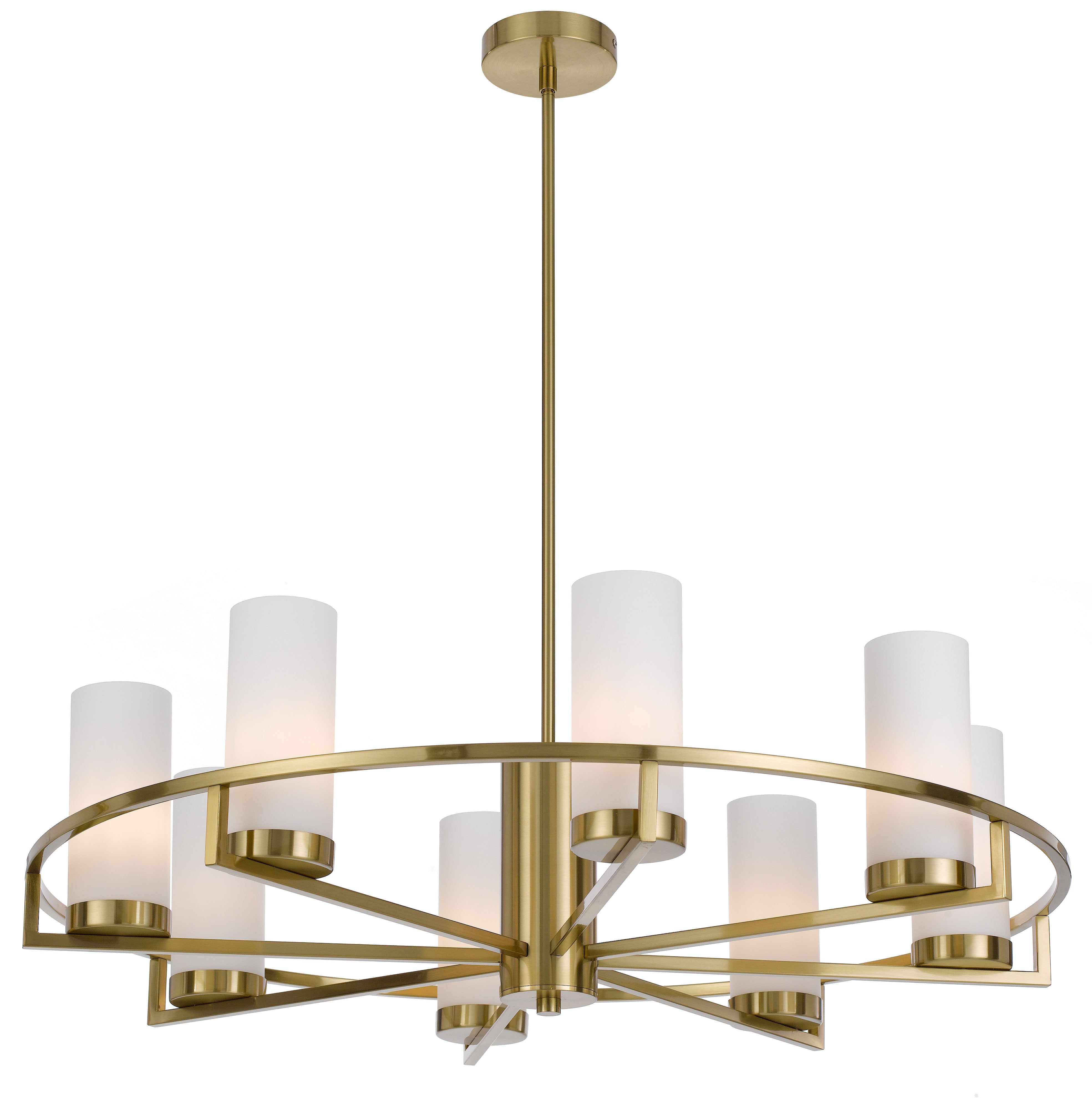 Eamon 8 Lights Pendant, Brass, Opal Matte