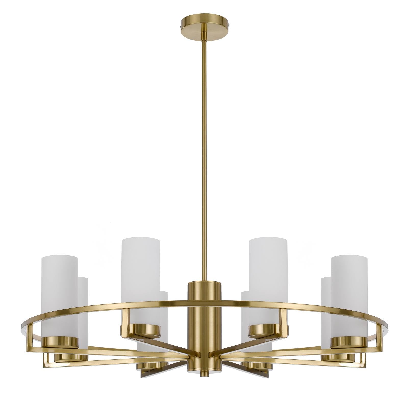 Eamon 8 Lights Pendant, Brass, Opal Matte