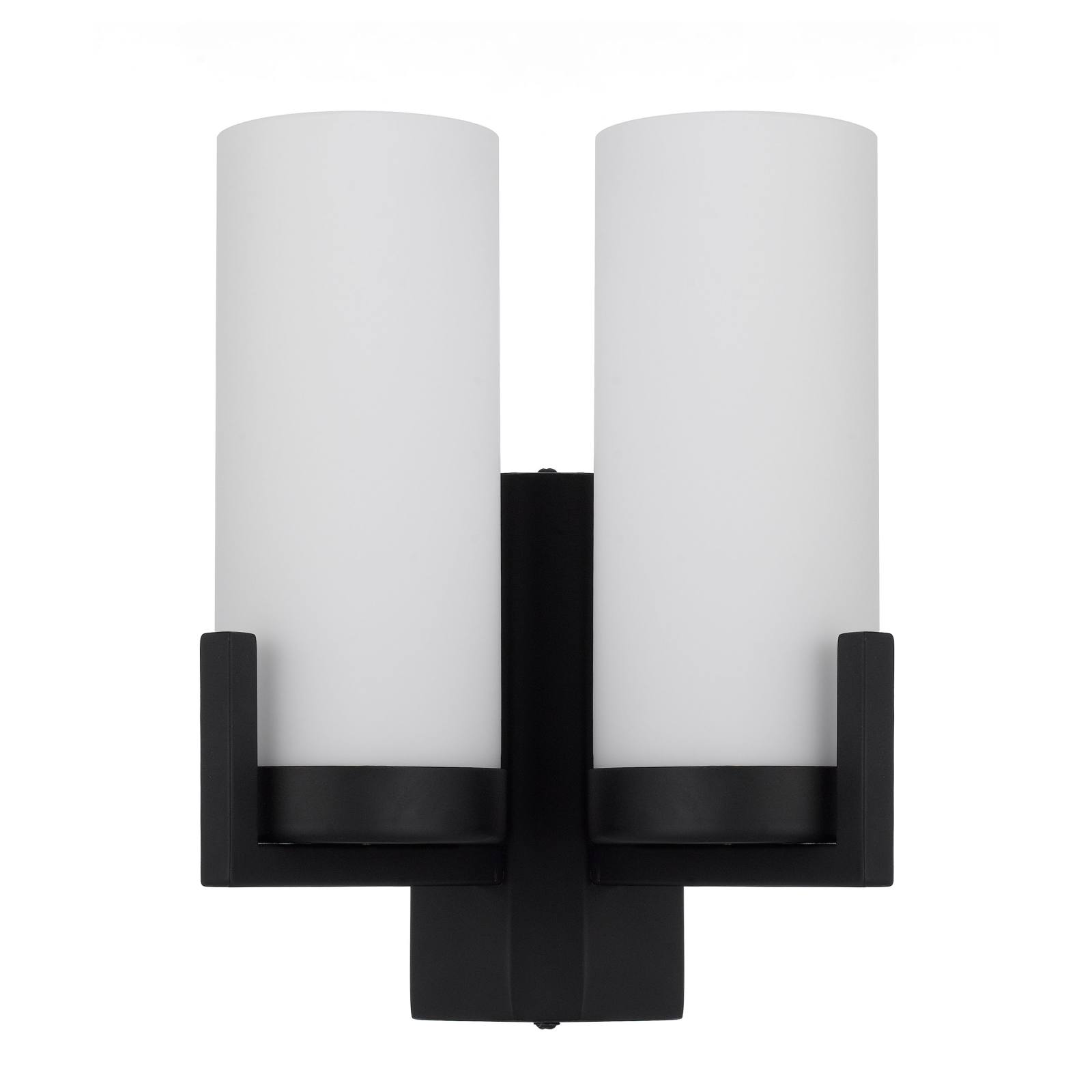 Eamon 2 Lights Wall Light, Black, Opal Matte