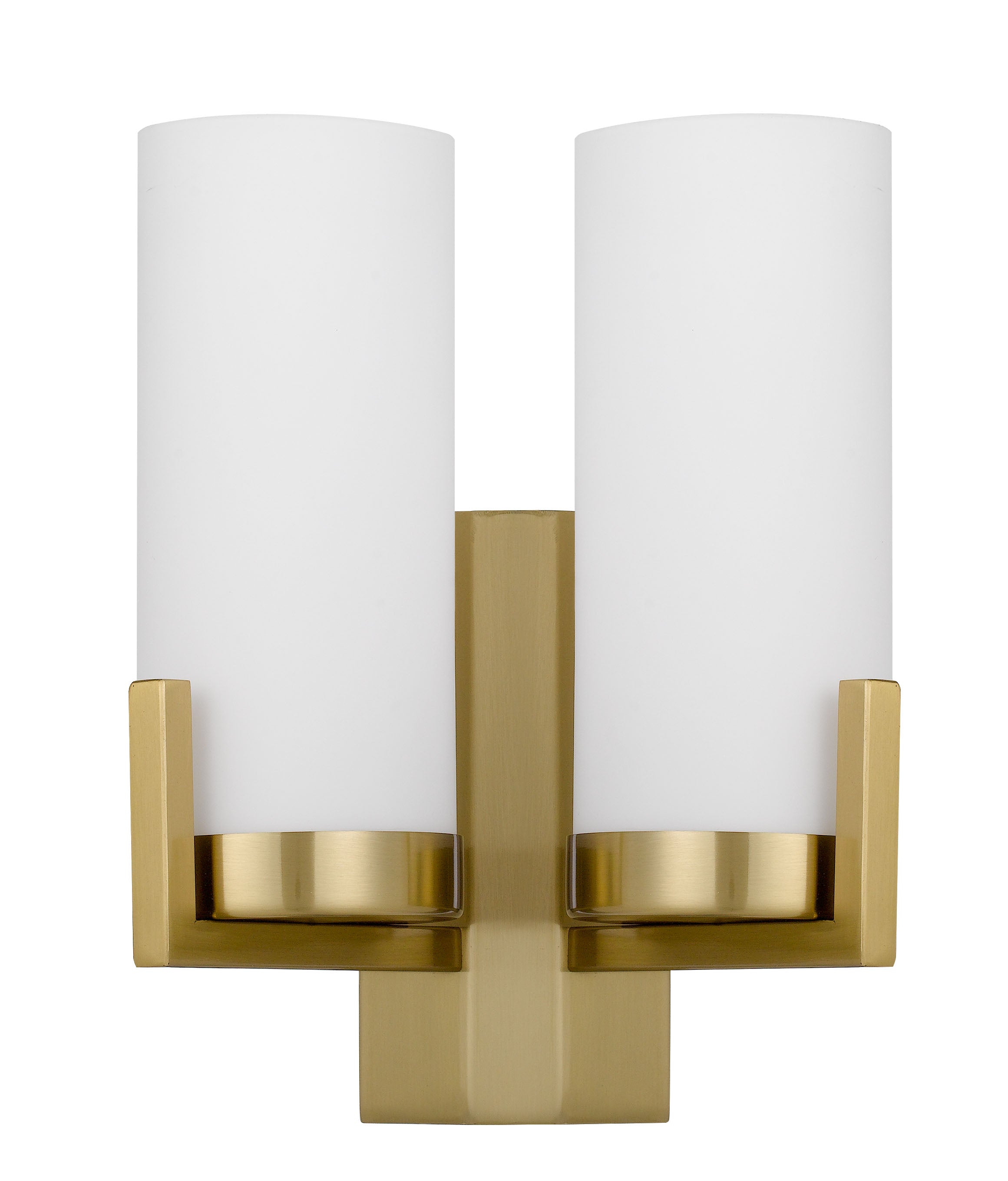Eamon 2 Lights Wall Light, Brass, Opal Matte