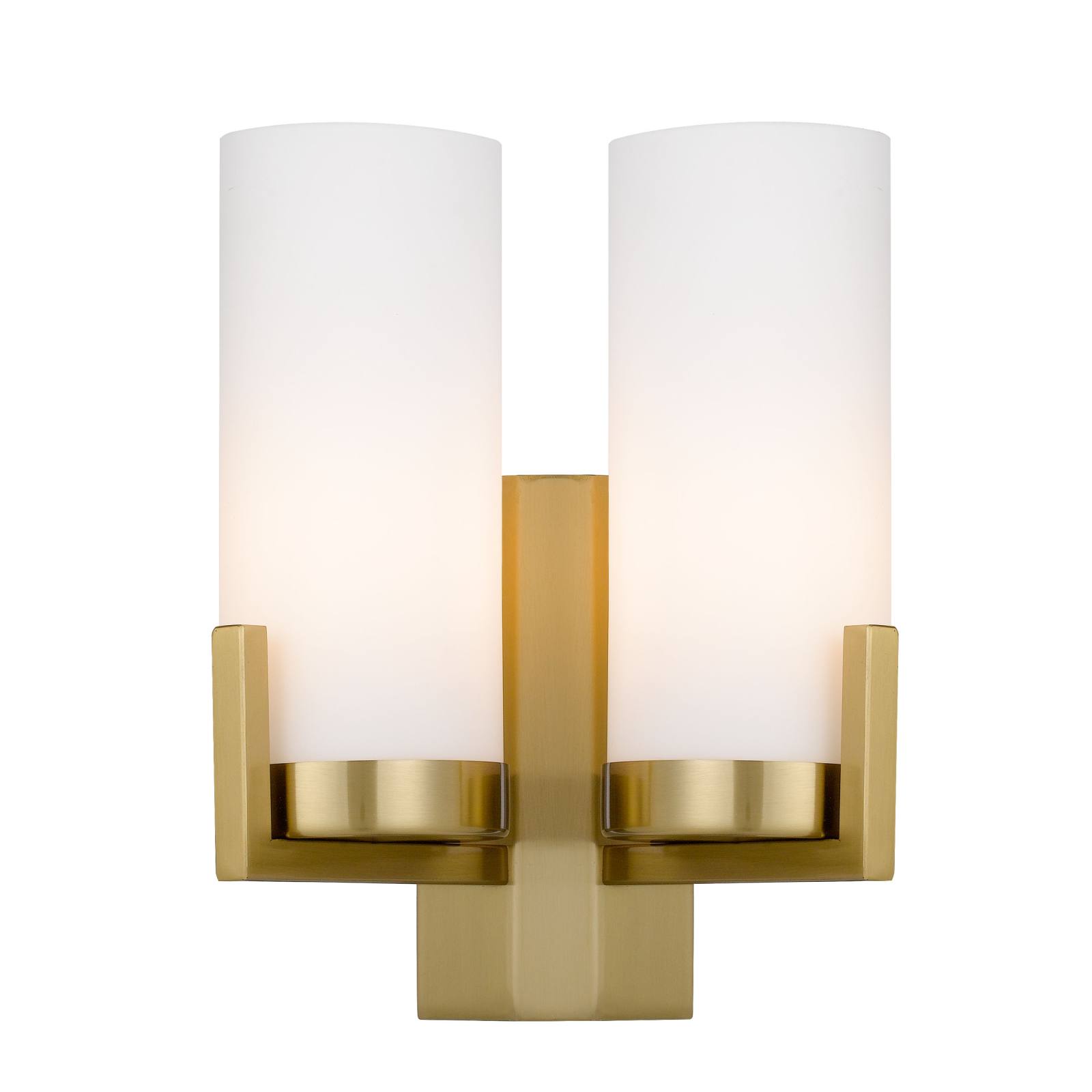 Eamon 2 Lights Wall Light, Brass, Opal Matte