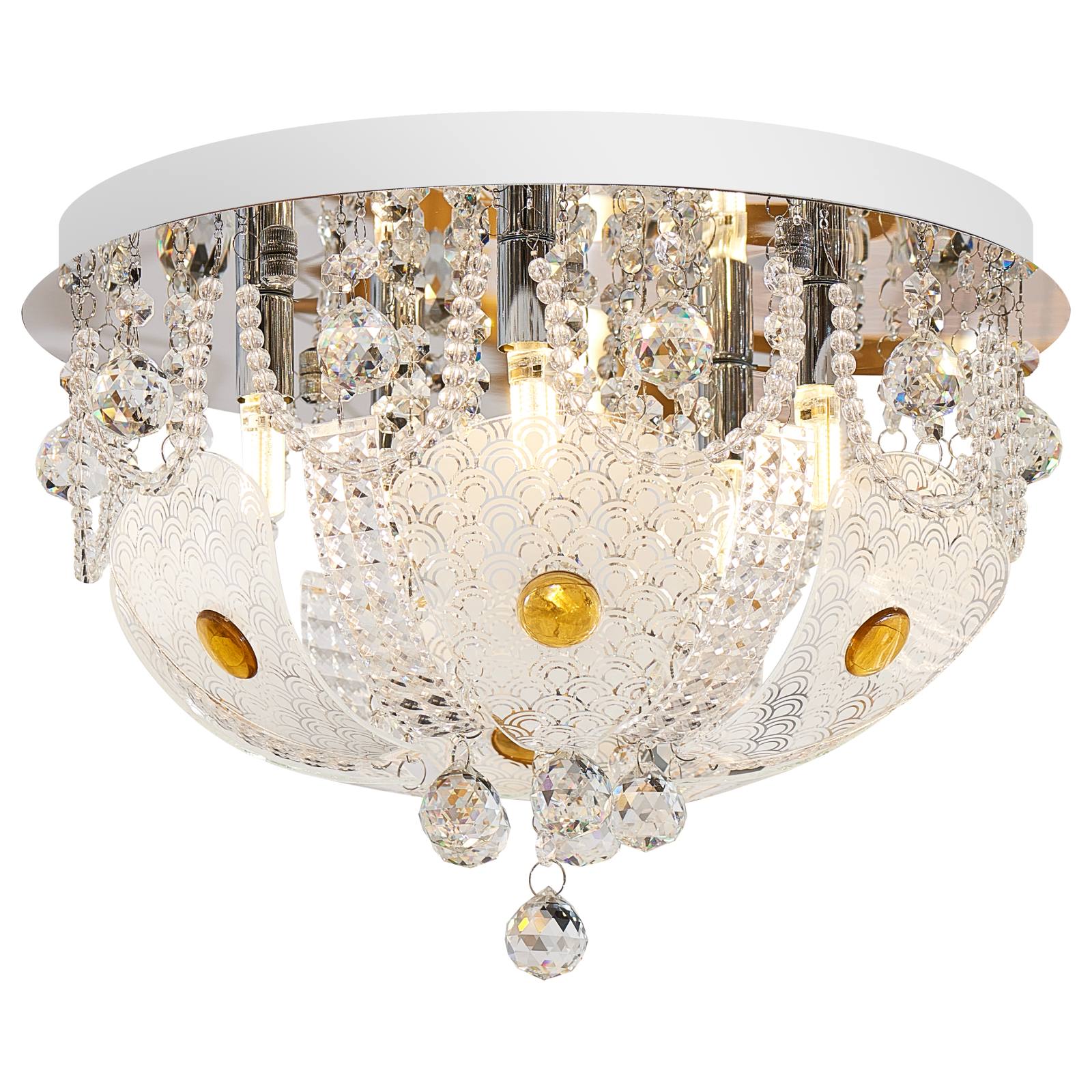 Elanza 40 CTC, Frost Glass, Citrine, Crystal Glass