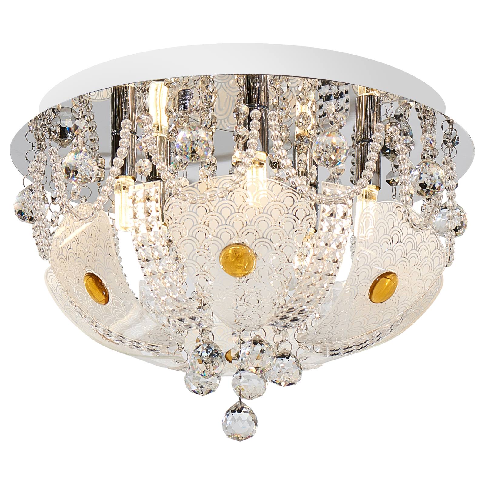 Elanza 40 CTC, Frost Glass, Citrine, Crystal Glass