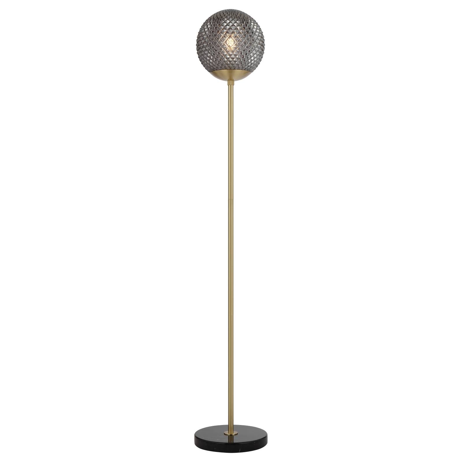 Elwick Floor Lamp, Smoke Glass