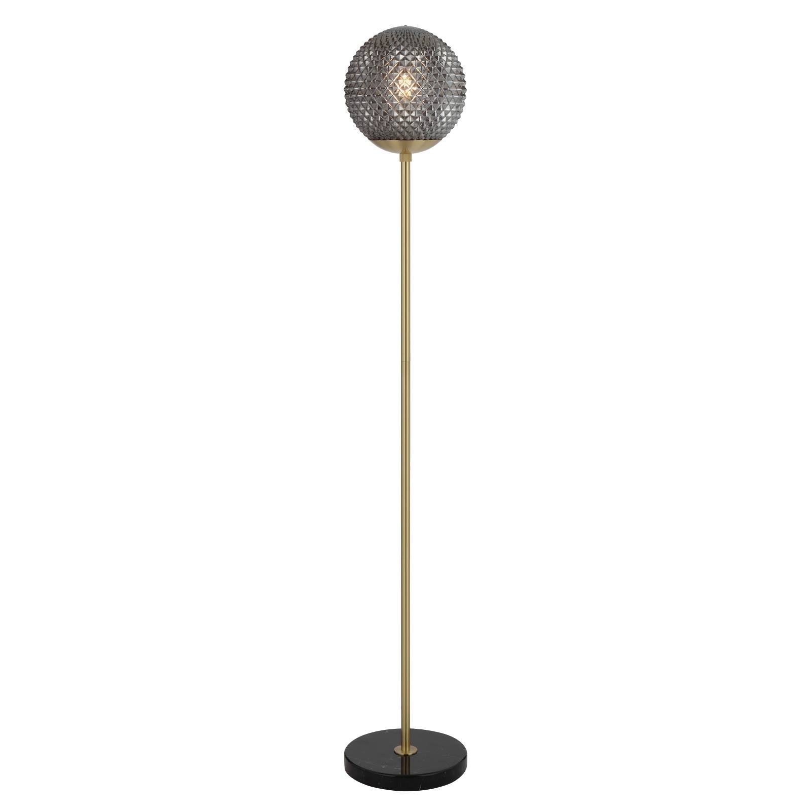Elwick Floor Lamp, Smoke Glass