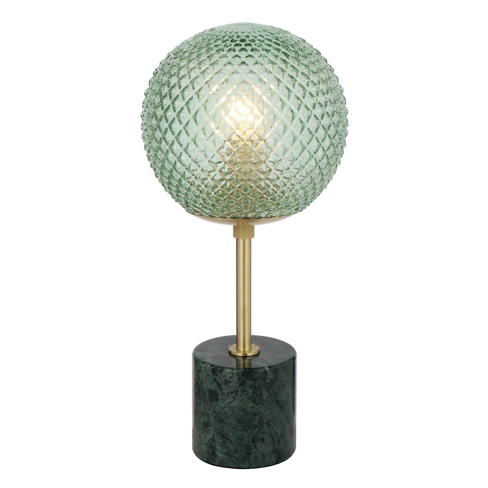 Elwick Table Lamp, Black Marble, Antique Gold, Green
