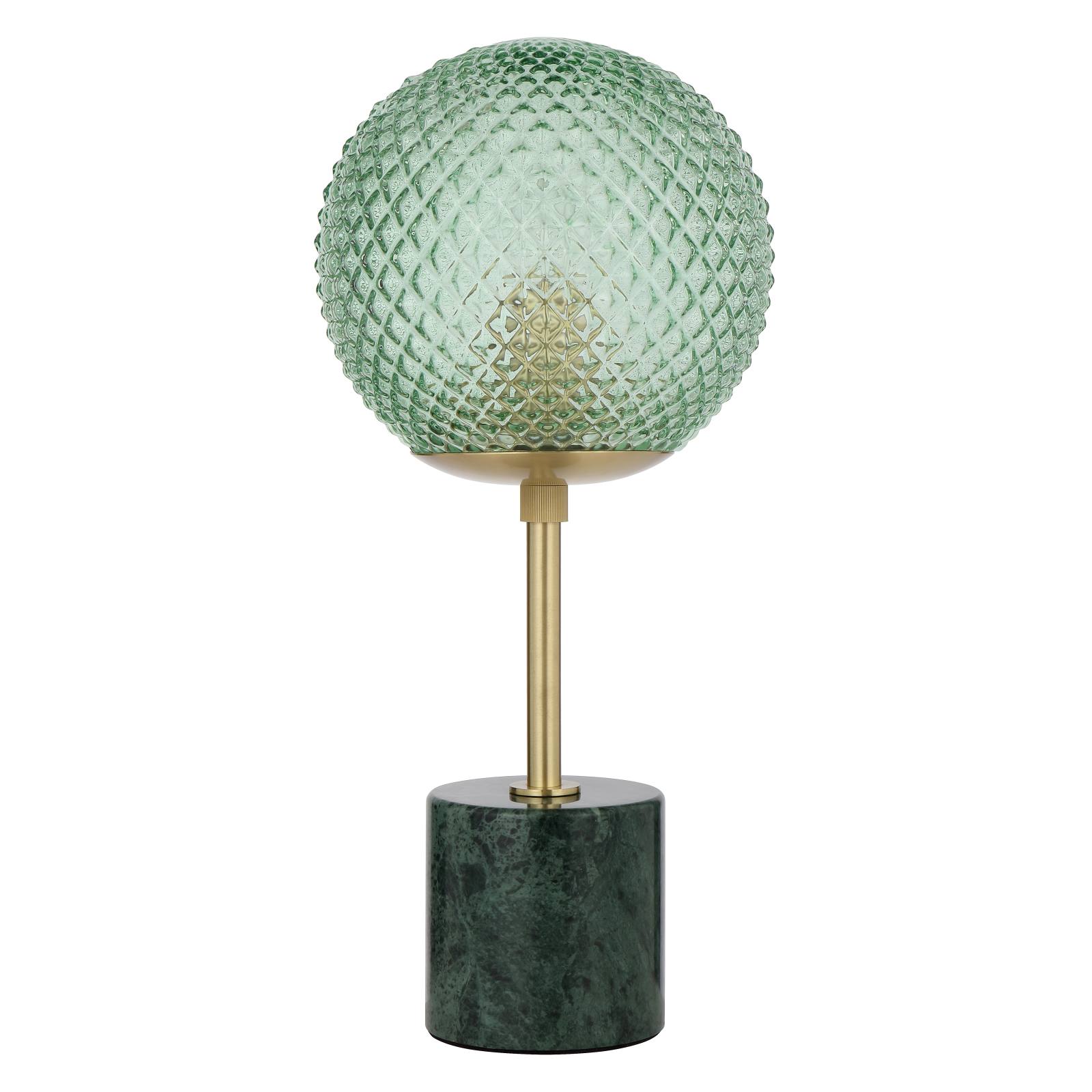 Elwick Table Lamp, Black Marble, Antique Gold, Green