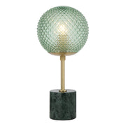 Elwick Table Lamp, Black Marble, Antique Gold, Green