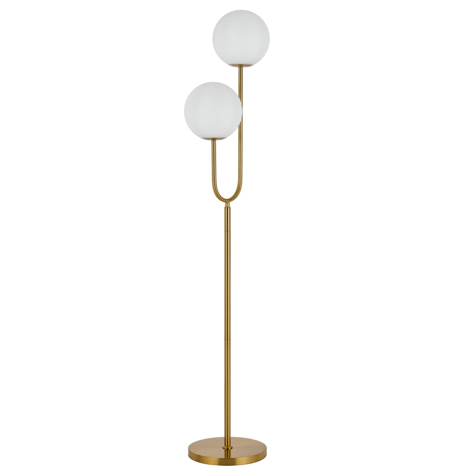 Eterna 2 Floor Lamp, Opal Matte, Antique Gold