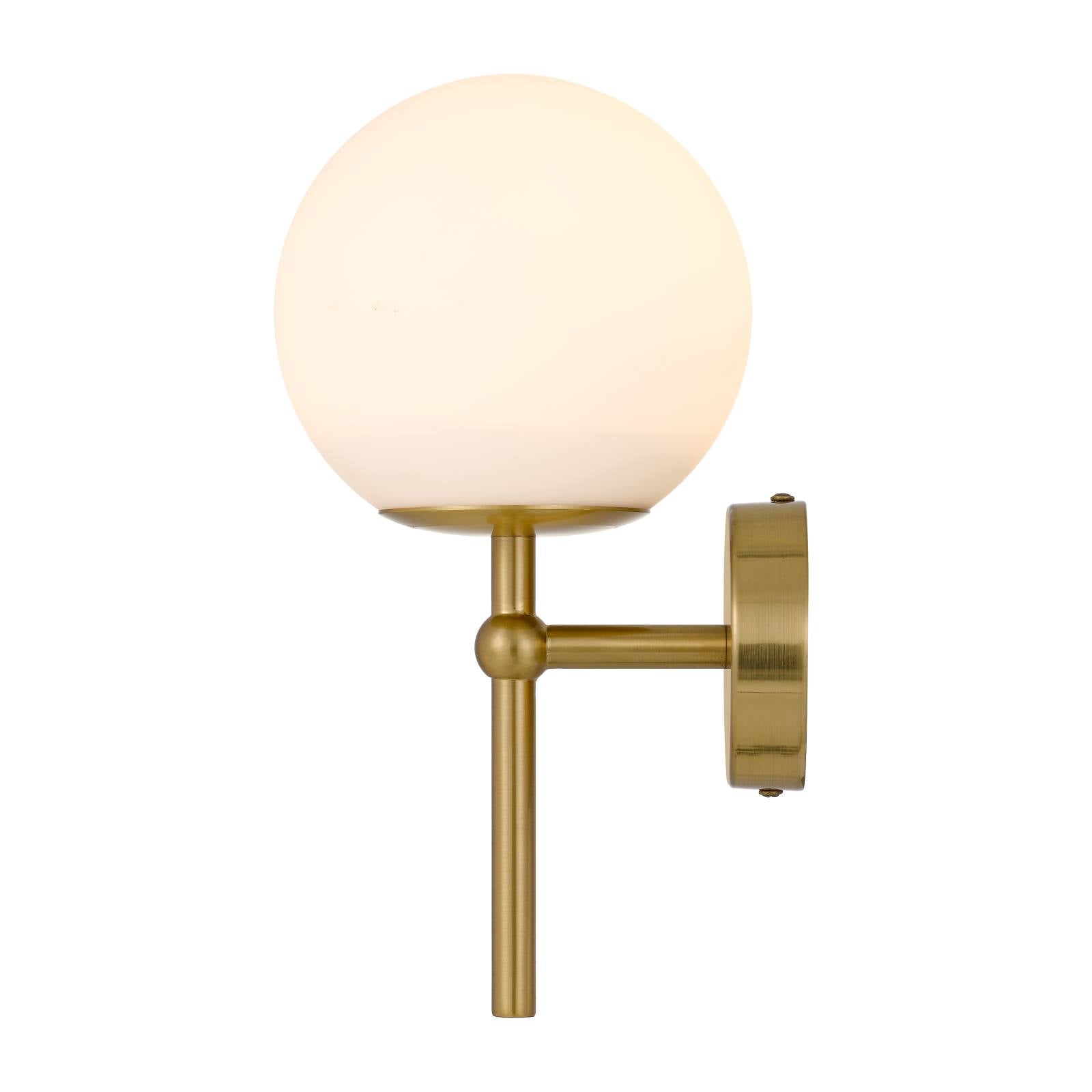 Eterna 1 Light Wall Light, Opal Matte, Antique Gold