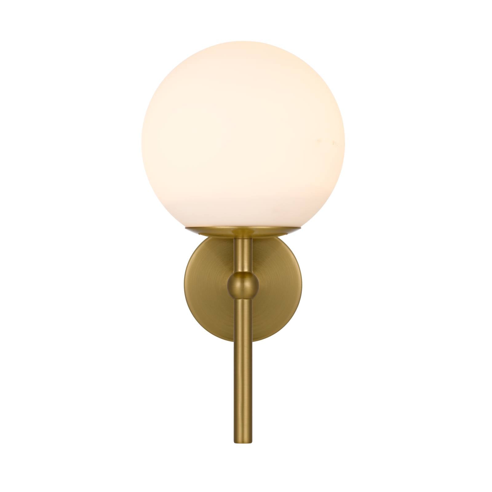 Eterna 1 Light Wall Light, Opal Matte, Antique Gold