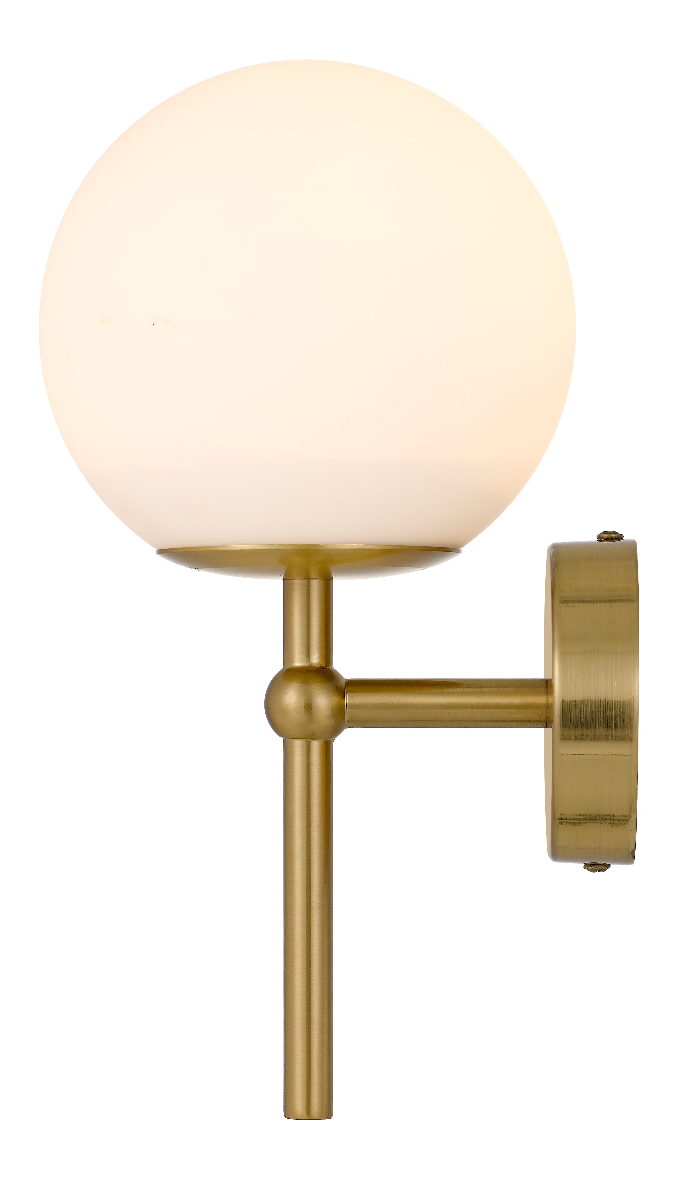 Eterna 1 Light Wall Light, Opal Matte, Antique Gold