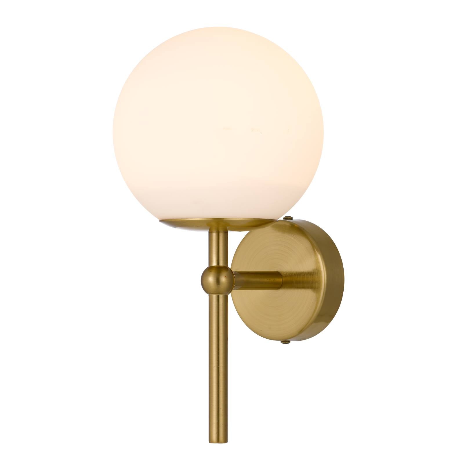 Eterna 1 Light Wall Light, Opal Matte, Antique Gold