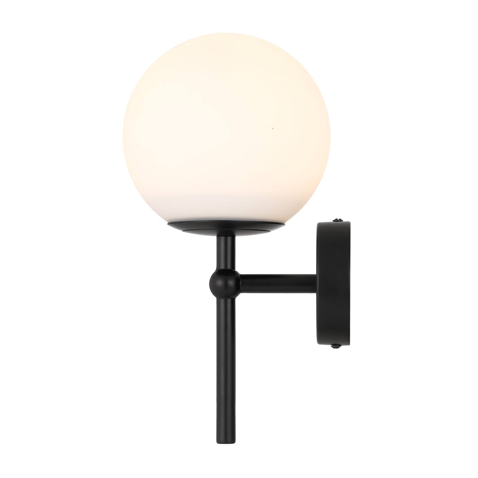 Eterna 1 Light Wall Light, Black, Opal Matte