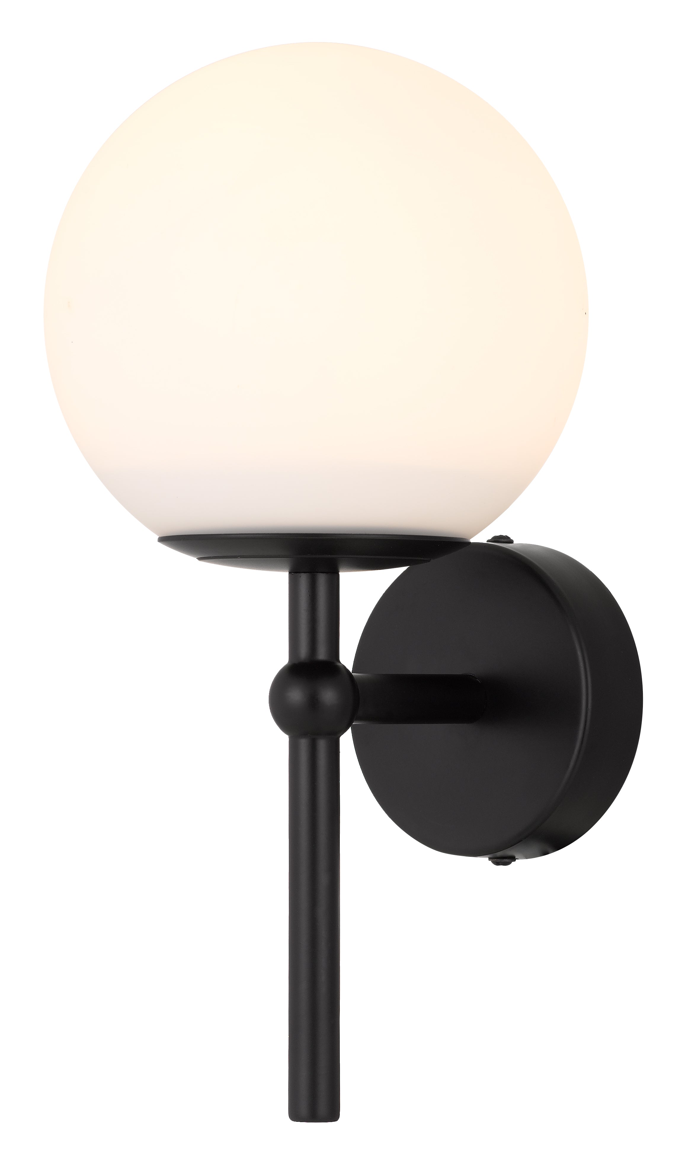 Eterna 1 Light Wall Light, Black, Opal Matte
