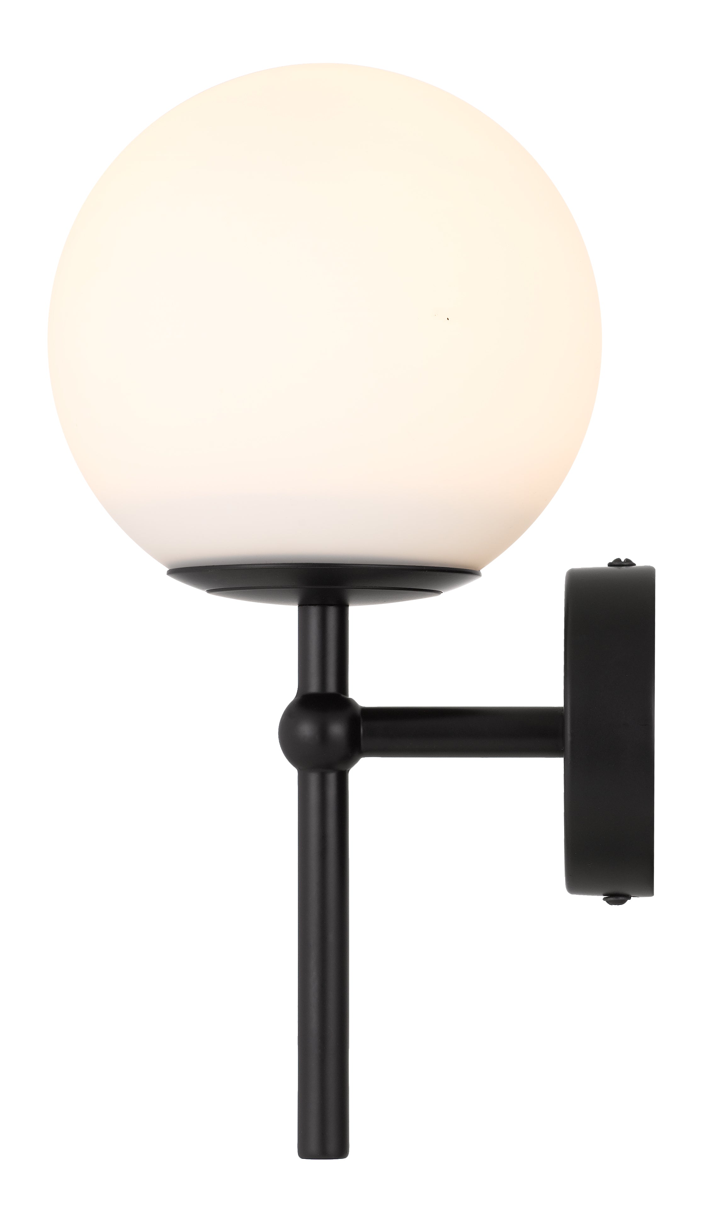 Eterna 1 Light Wall Light, Black, Opal Matte