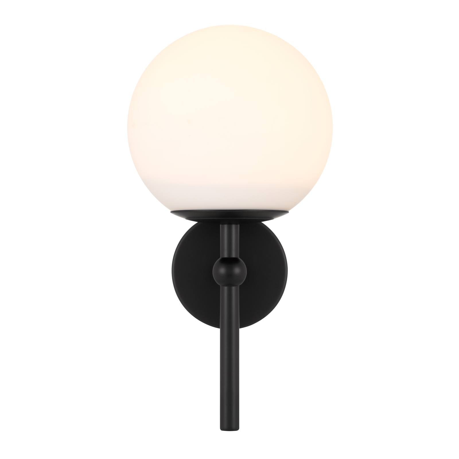 Eterna 1 Light Wall Light, Black, Opal Matte