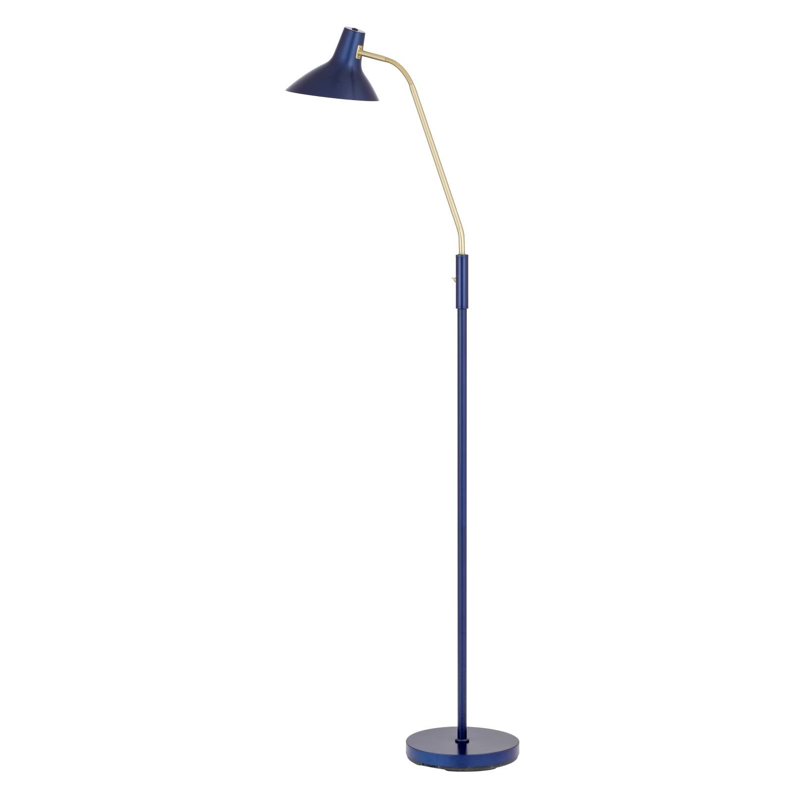 Farbon Floor Lamp, Blue, Brass