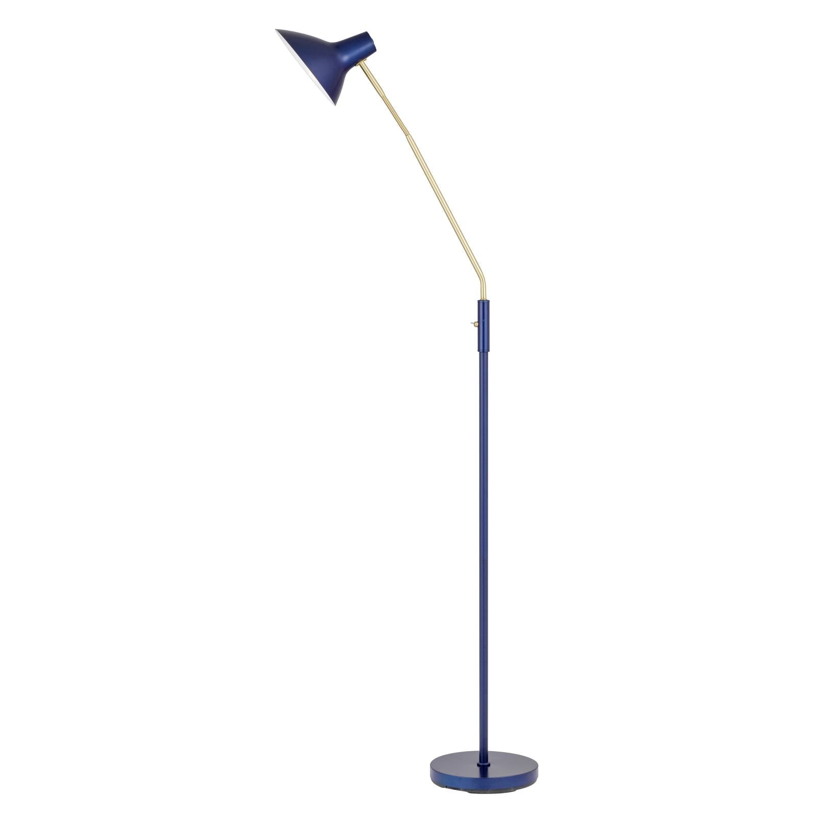 Farbon Floor Lamp, Blue, Brass