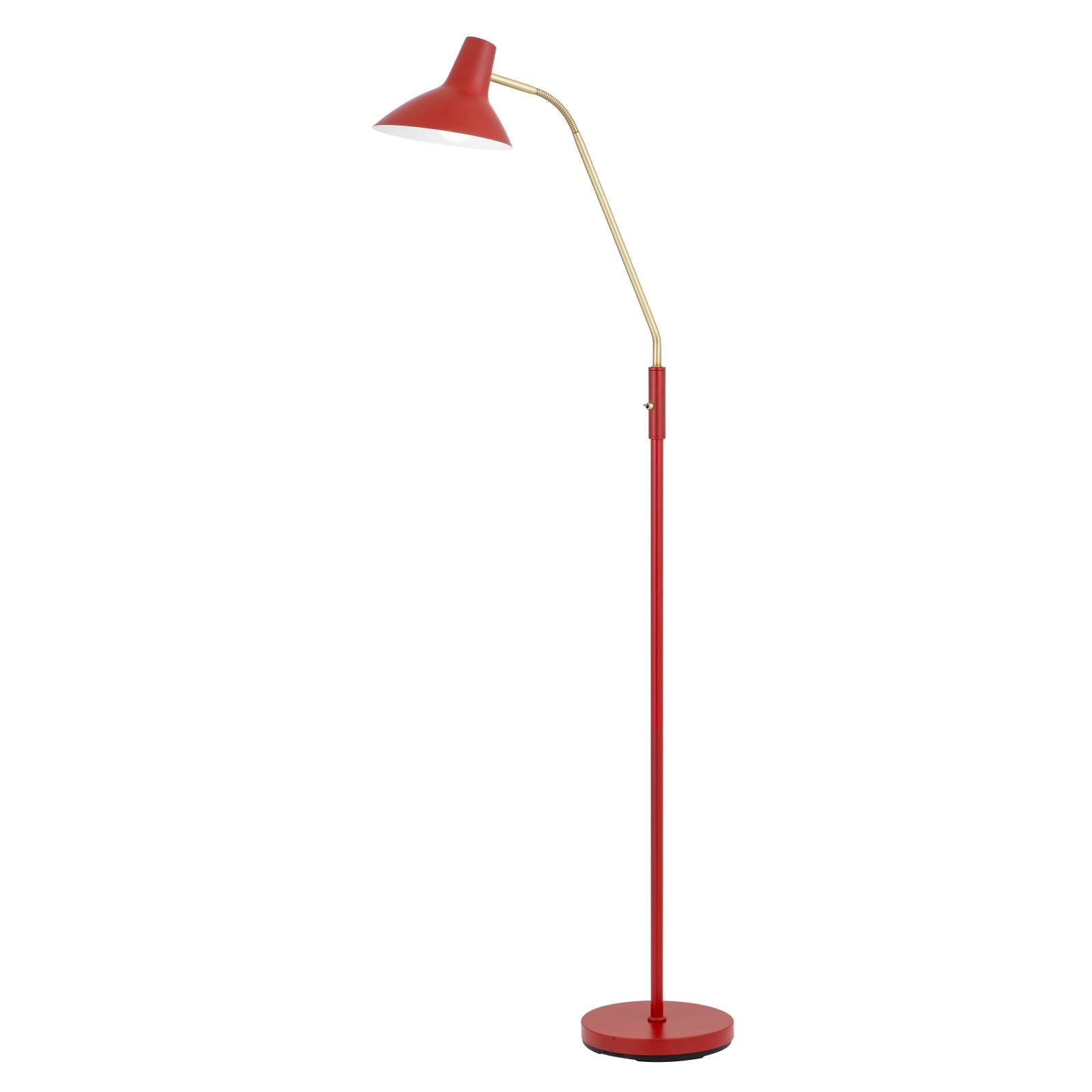 Farbon Floor Lamp, Brass, Red