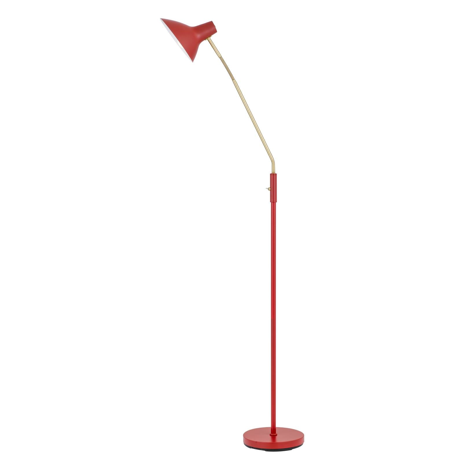 Farbon Floor Lamp, Brass, Red