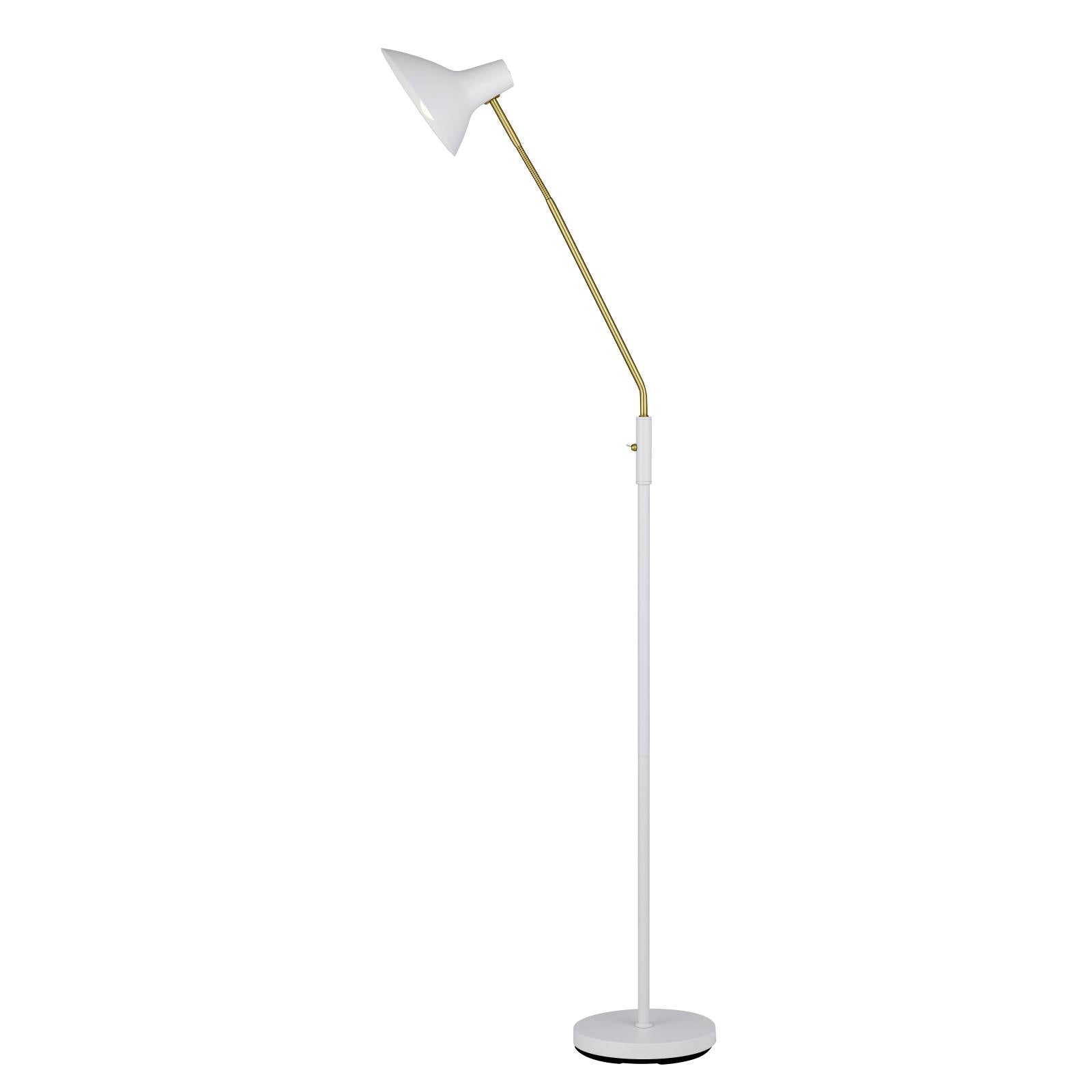 Farbon Floor Lamp, Brass, White