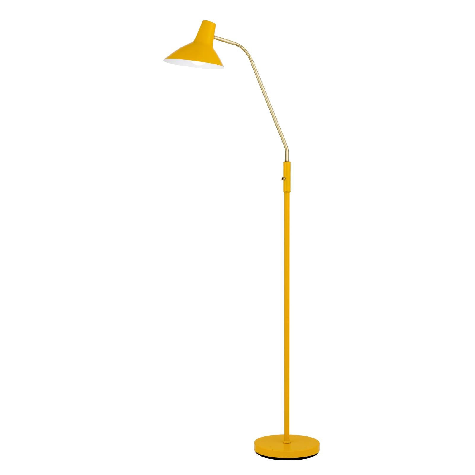 Farbon Floor Lamp, Yellow, Brass