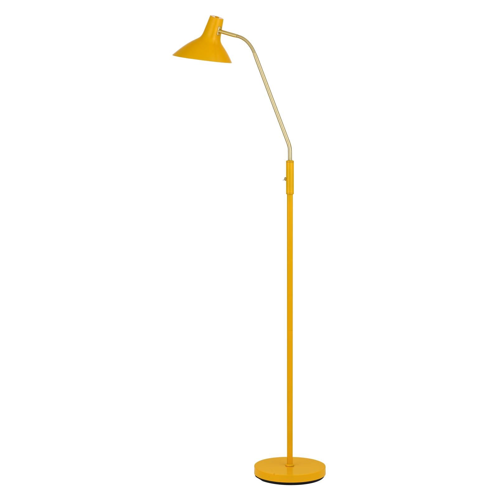 Farbon Floor Lamp, Yellow, Brass