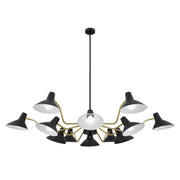 Farbon 12 Lights Pendant, Black, Brass