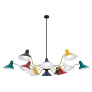 Farbon 12 Lights Pendant, Brass, Multi-Color