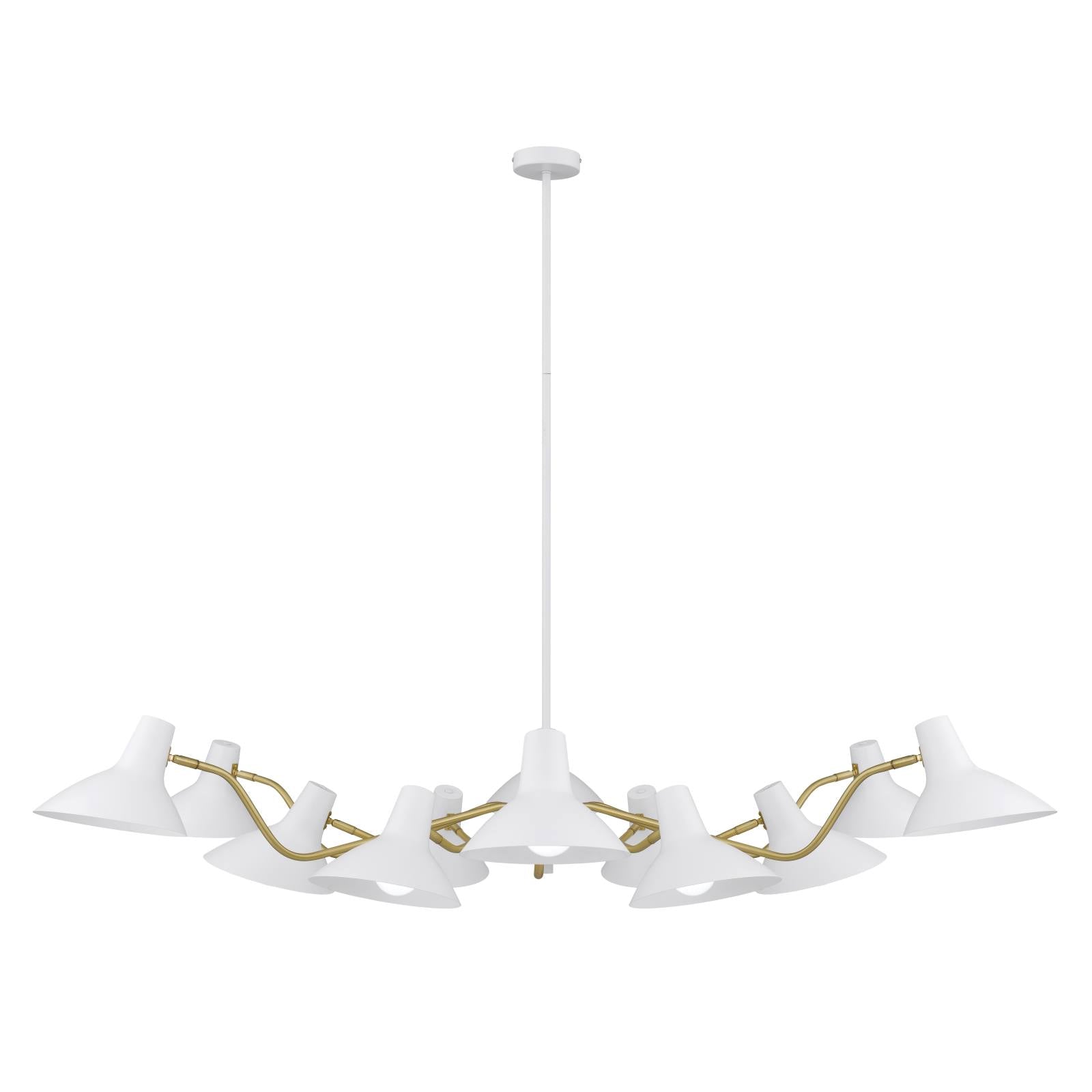 Farbon 12 Lights Pendant, Brass, White