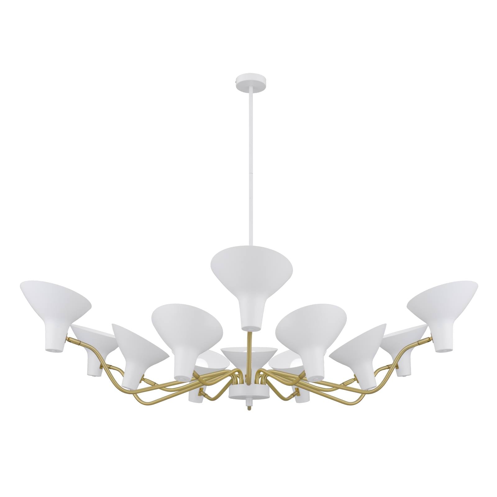 Farbon 12 Lights Pendant, Brass, White