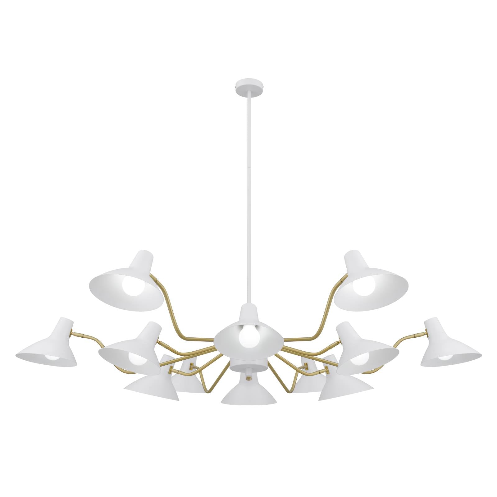 Farbon 12 Lights Pendant, Brass, White