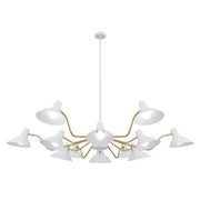 Farbon 12 Lights Pendant, Brass, White