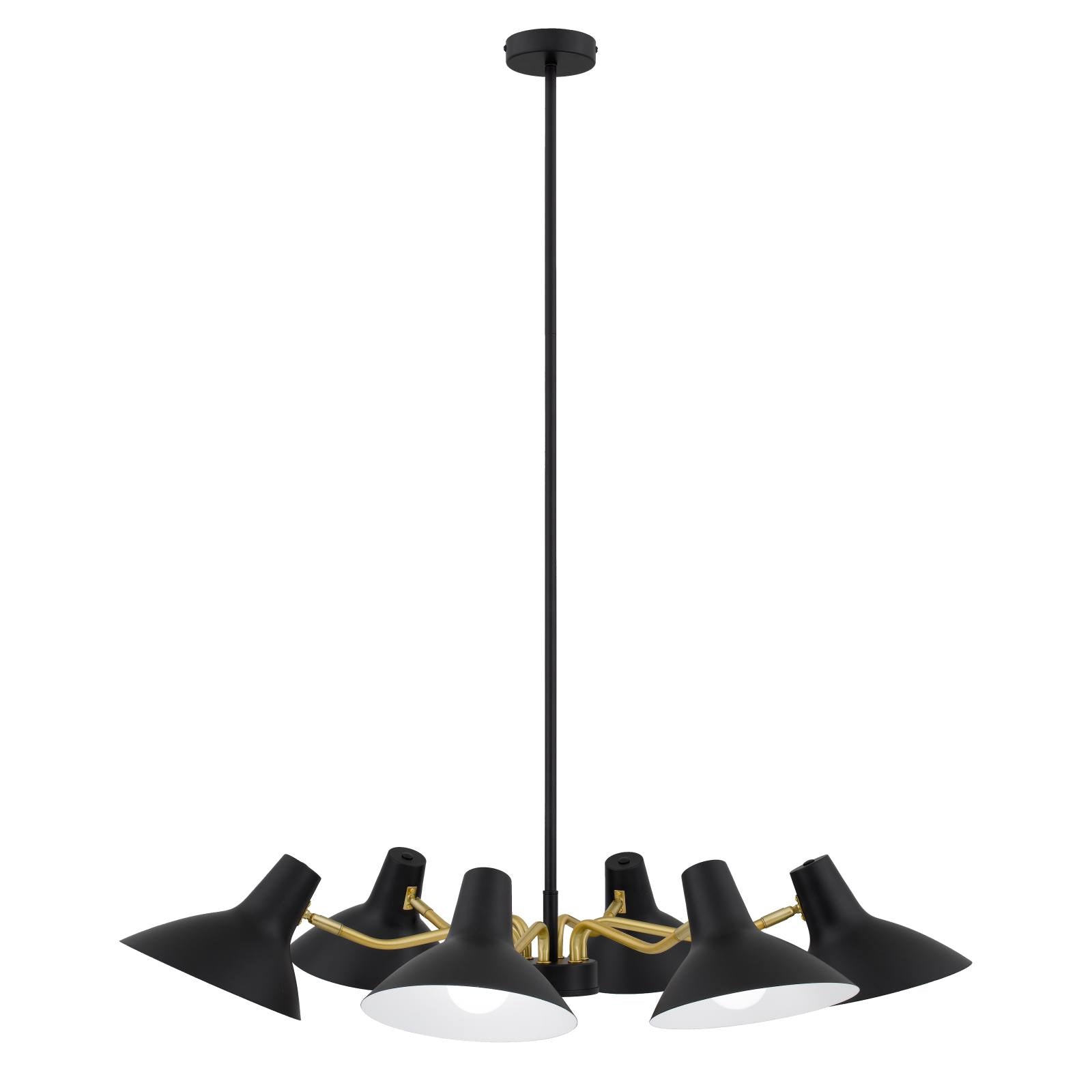 Farbon 6 Lights Pendant, Black, Brass