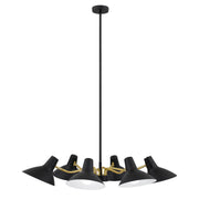 Farbon 6 Lights Pendant, Black, Brass