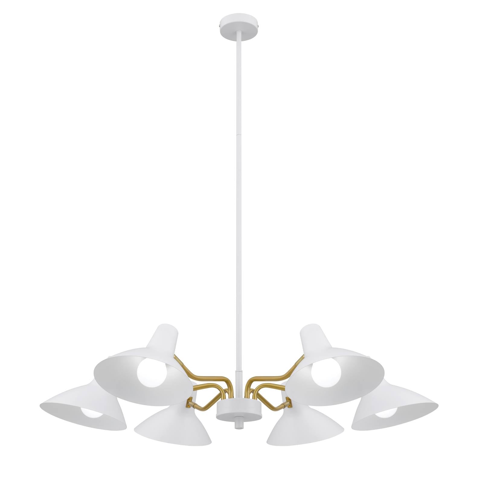 Farbon 6 Lights Pendant, Brass, White