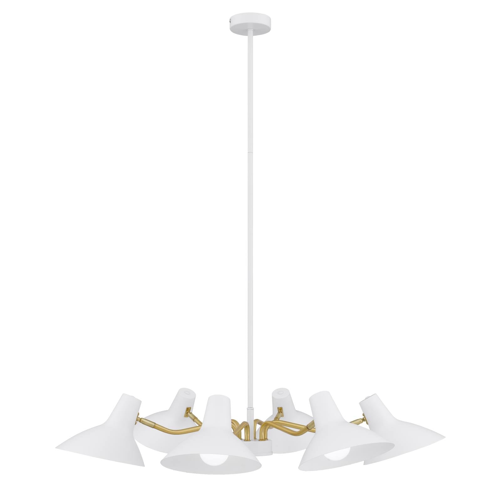 Farbon 6 Lights Pendant, Brass, White