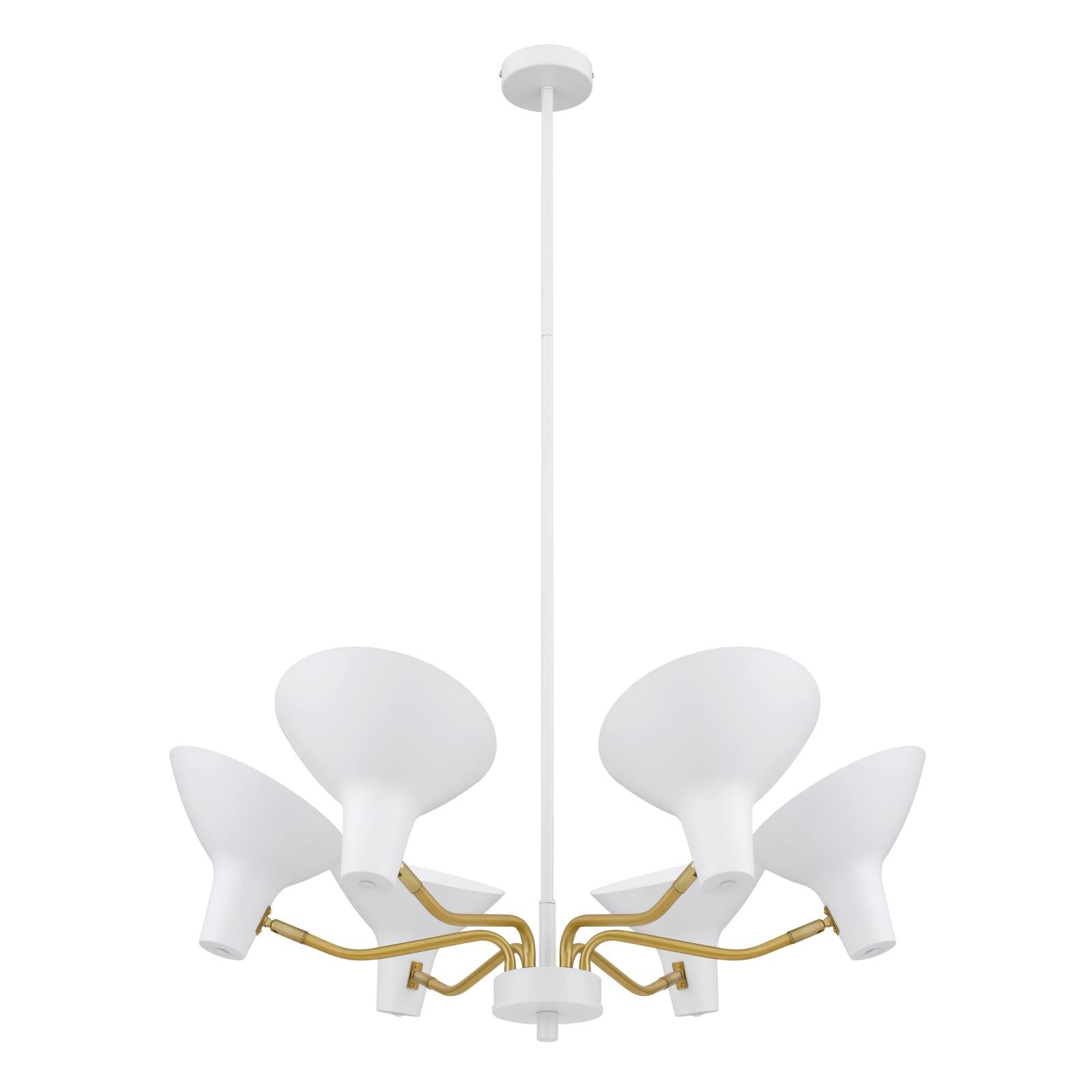 Farbon 6 Lights Pendant, Brass, White